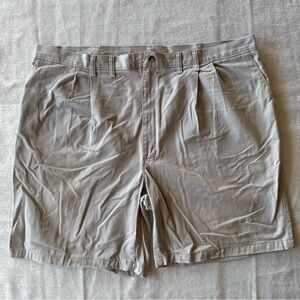 Timber Creek By Wrangler Khaki Pleated Chino Shorts Mens Size 46 Classic Casual